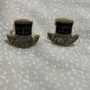 Happy New Year Top Hat Earrings